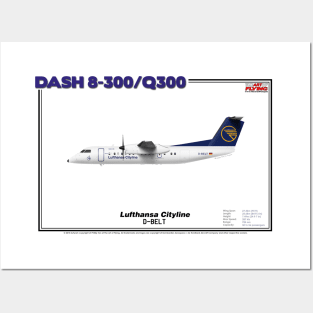 DeHavilland Canada Dash 8-300/Q300 - Lufthansa Cityline (Art Print) Posters and Art